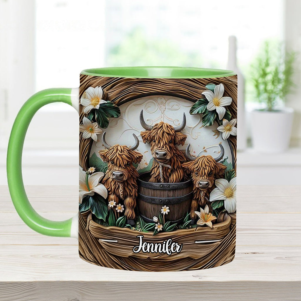 Mug personnalisé « J'adore les vaches des Highlands »