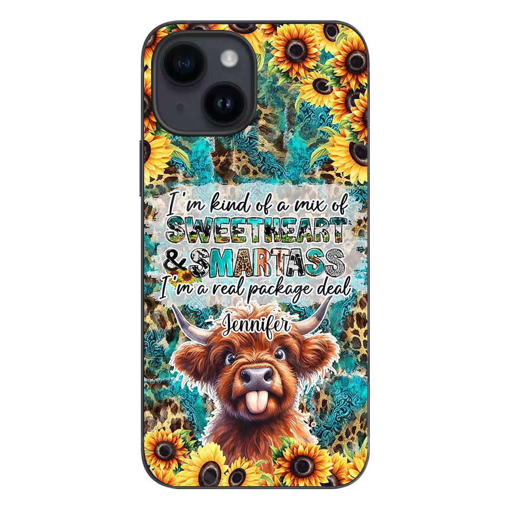 Sassy Highland Cow - Personalized Phone Case