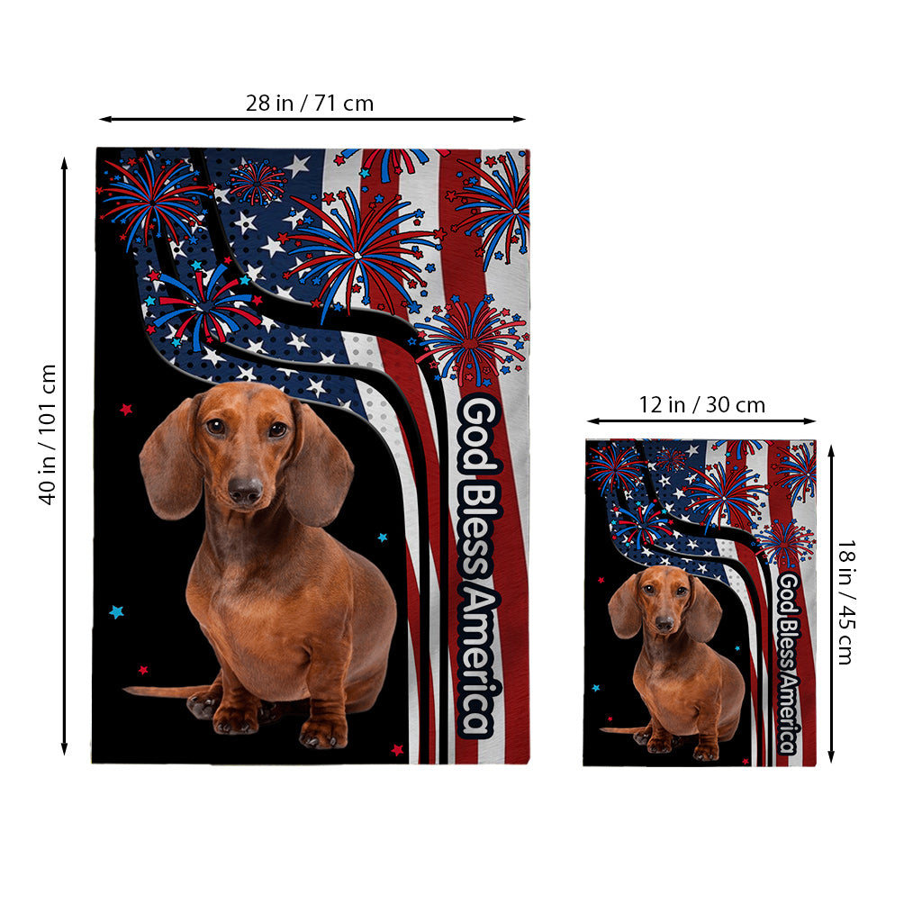 Que Dieu bénisse l'Amérique - Drapeau personnalisé pour niche pour chien