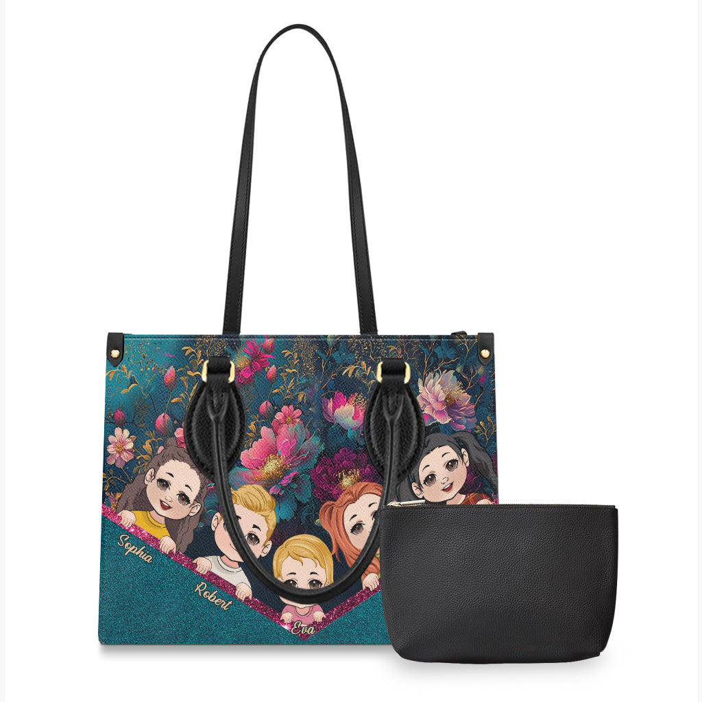 Meilleure grand-mère du monde - Sac à main en cuir personnalisé pour grand-mère