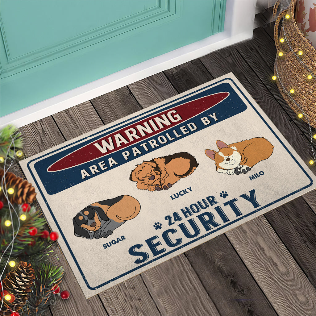 24 Hour Security - Personalized Dog Doormat