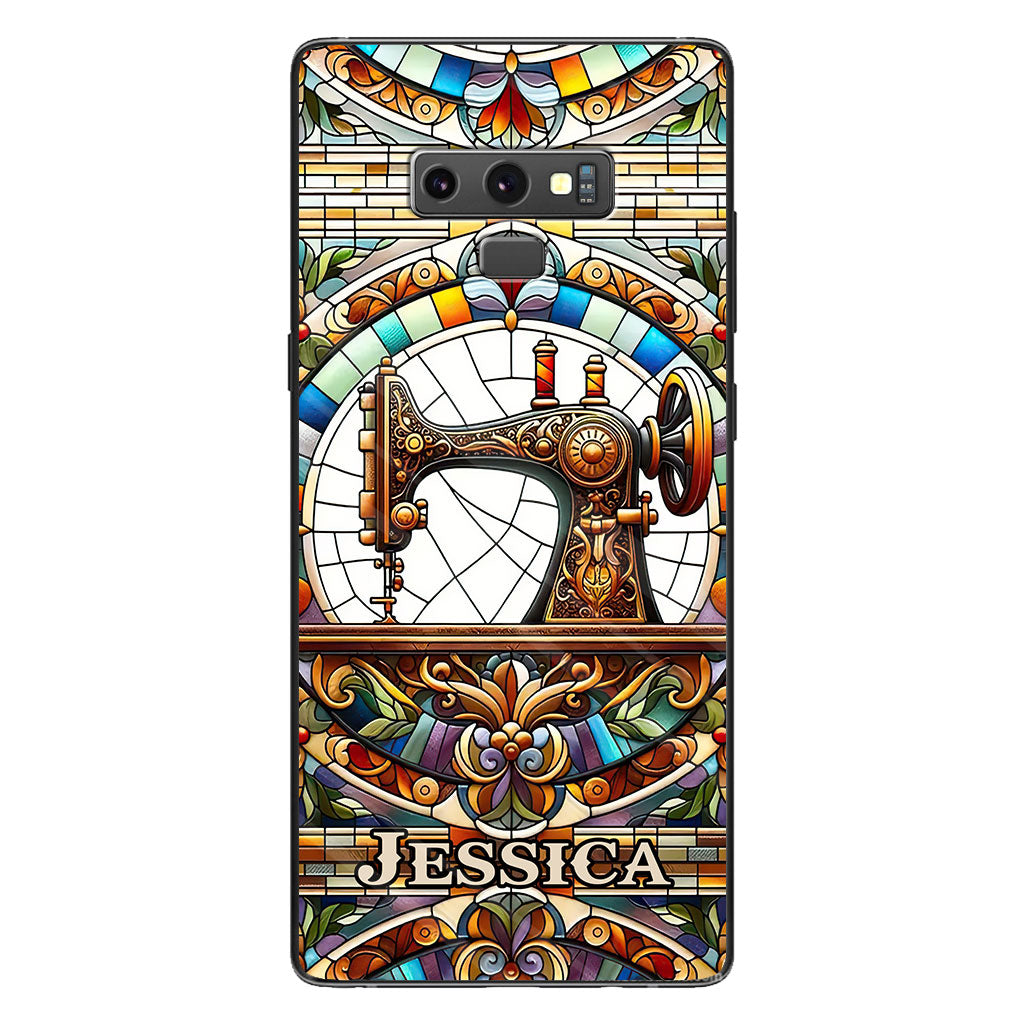 Machine à coudre colorée - Étui de téléphone personnalisé à la machine à coudre