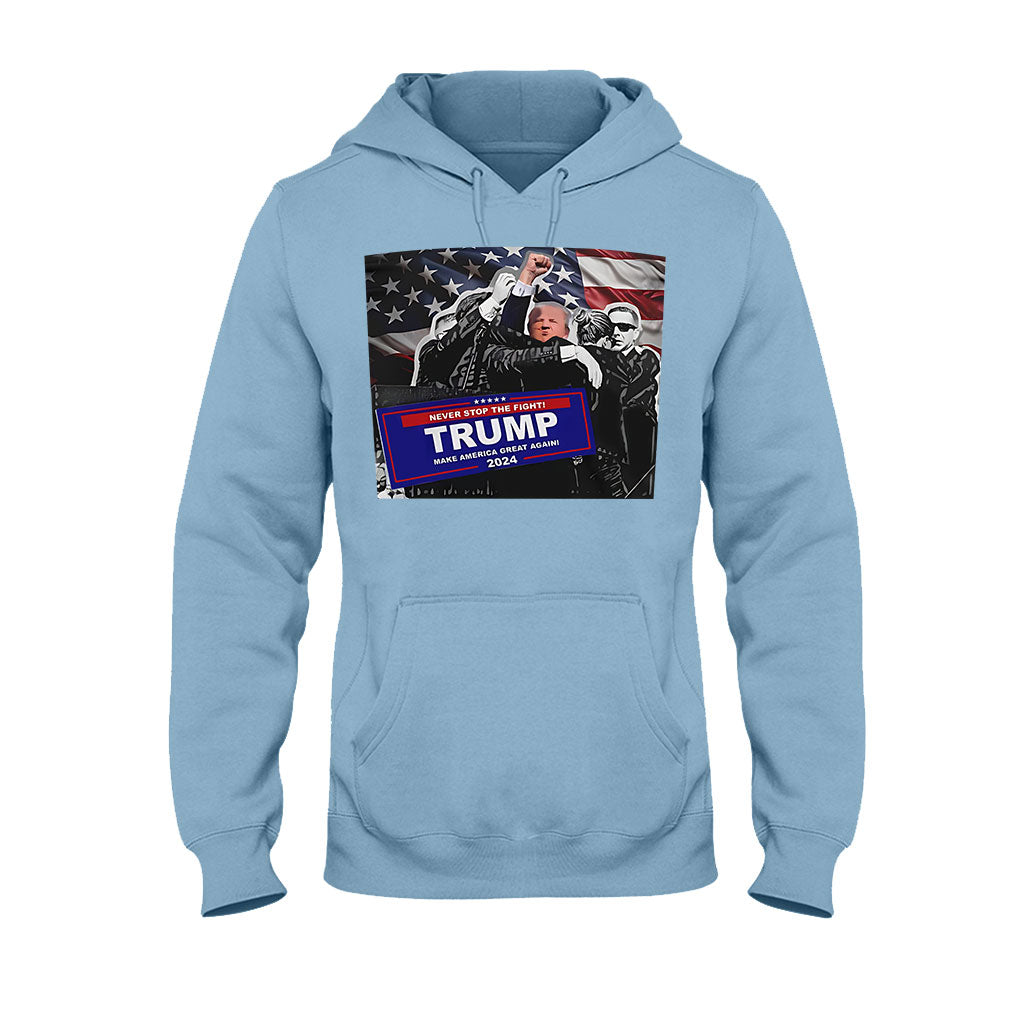 T-shirt « Unis nous sommes forts », T-shirt « Jamais de reddition », T-shirt « Luttons pour l’Amérique », T-shirt « Rassemblement 2024 », T-shirt « Luttons, combattons, combattons »