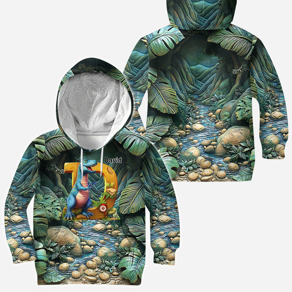 Dinosaur Letter - Personalized Kid All Over Shirt