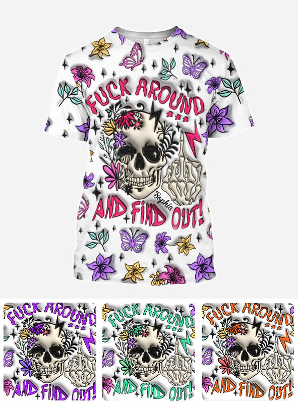 Fais des bêtises et découvre la vérité - T-shirt personnalisé avec tête de mort.