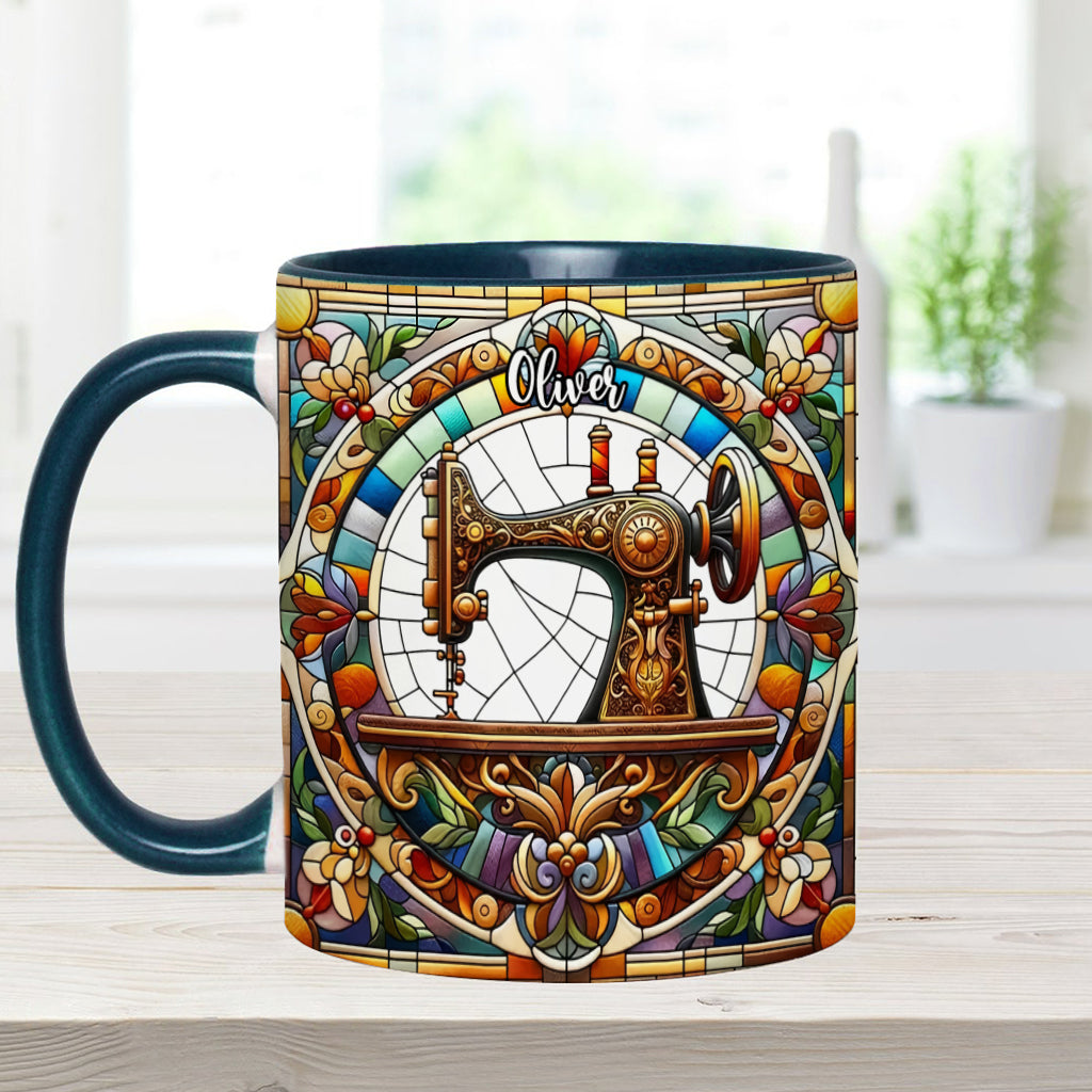 Mug personnalisé « Machine à coudre colorée » - Motif couture