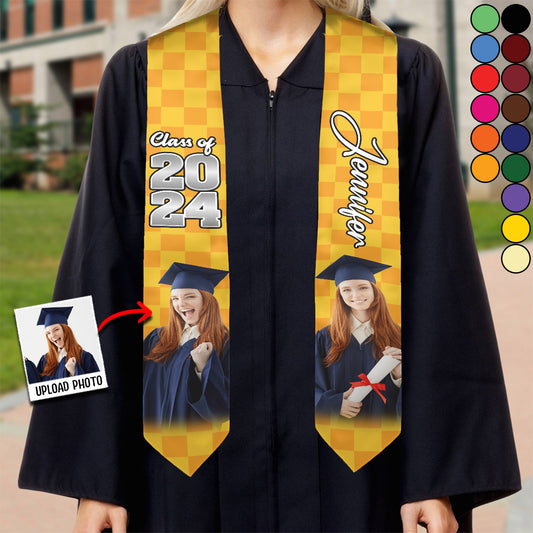 Photo Custom Graduation Stole Sash - Personalized Graduation Graduation Stole