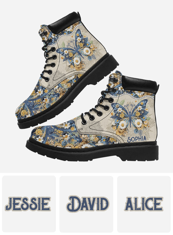 Beautiful Butterfly - Personalized Butterfly All Season Boots