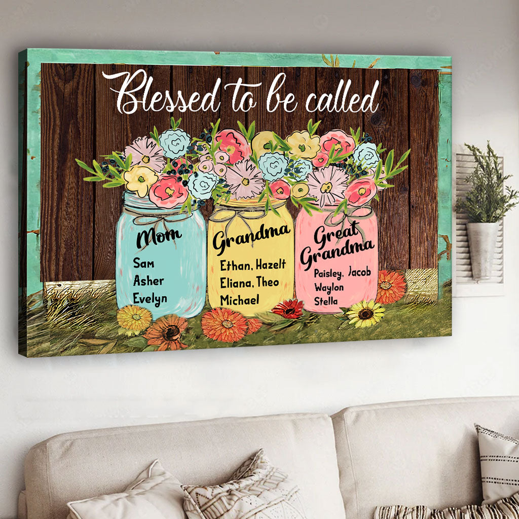 Bénie d'être appelée - Toile et affiche personnalisées pour grand-mère