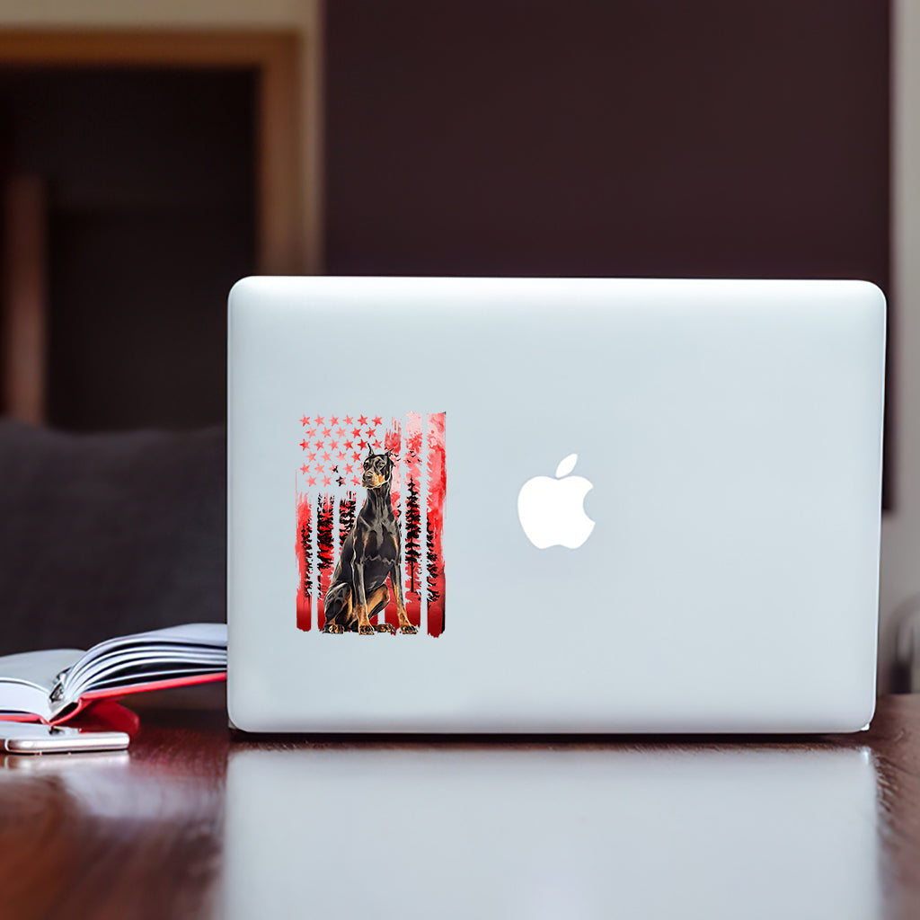 Red Flag Independence Day - Personalized Dog Decal Full