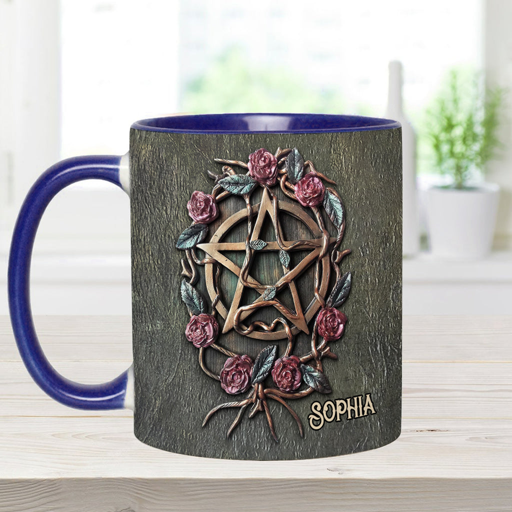 Mug personnalisé « Roses anciennes de sorcière mystique »