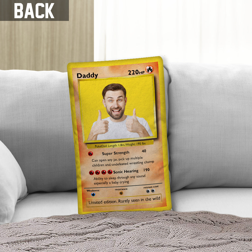 Poke Dad Best Dad Ever - Personalized Monster Trainer Shaped Pillow