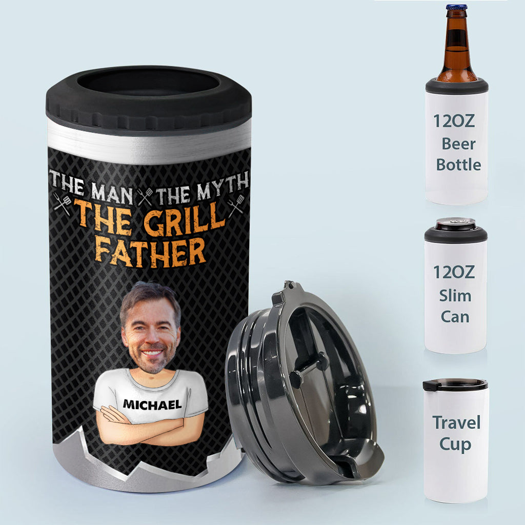 L'homme, le mythe, le papa barbecue - Refroidisseur de canettes personnalisé pour papa