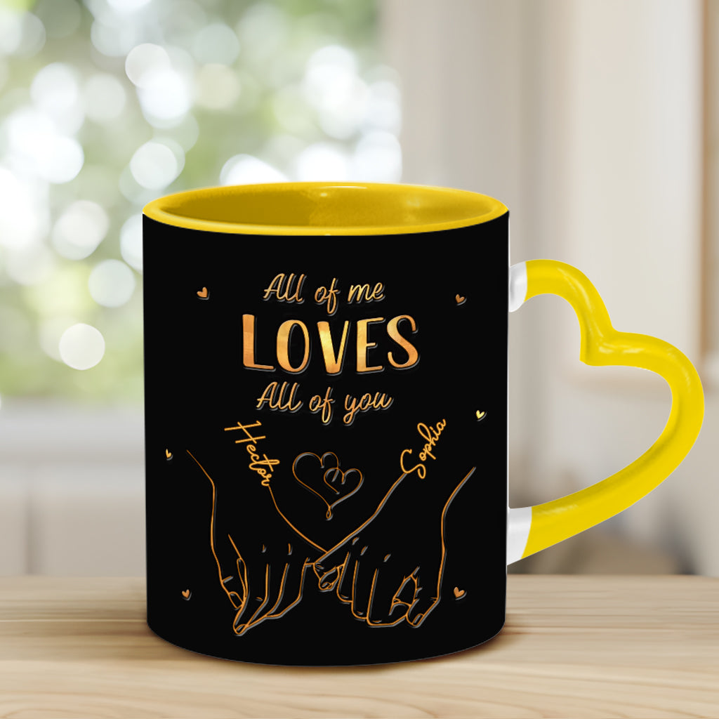 De notre premier baiser à notre dernier souffle - Mug personnalisé pour couple avec anse en forme de cœur