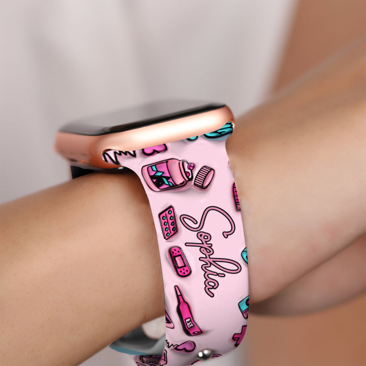 Vie d'infirmière - Bracelet Apple Watch personnalisé pour infirmières