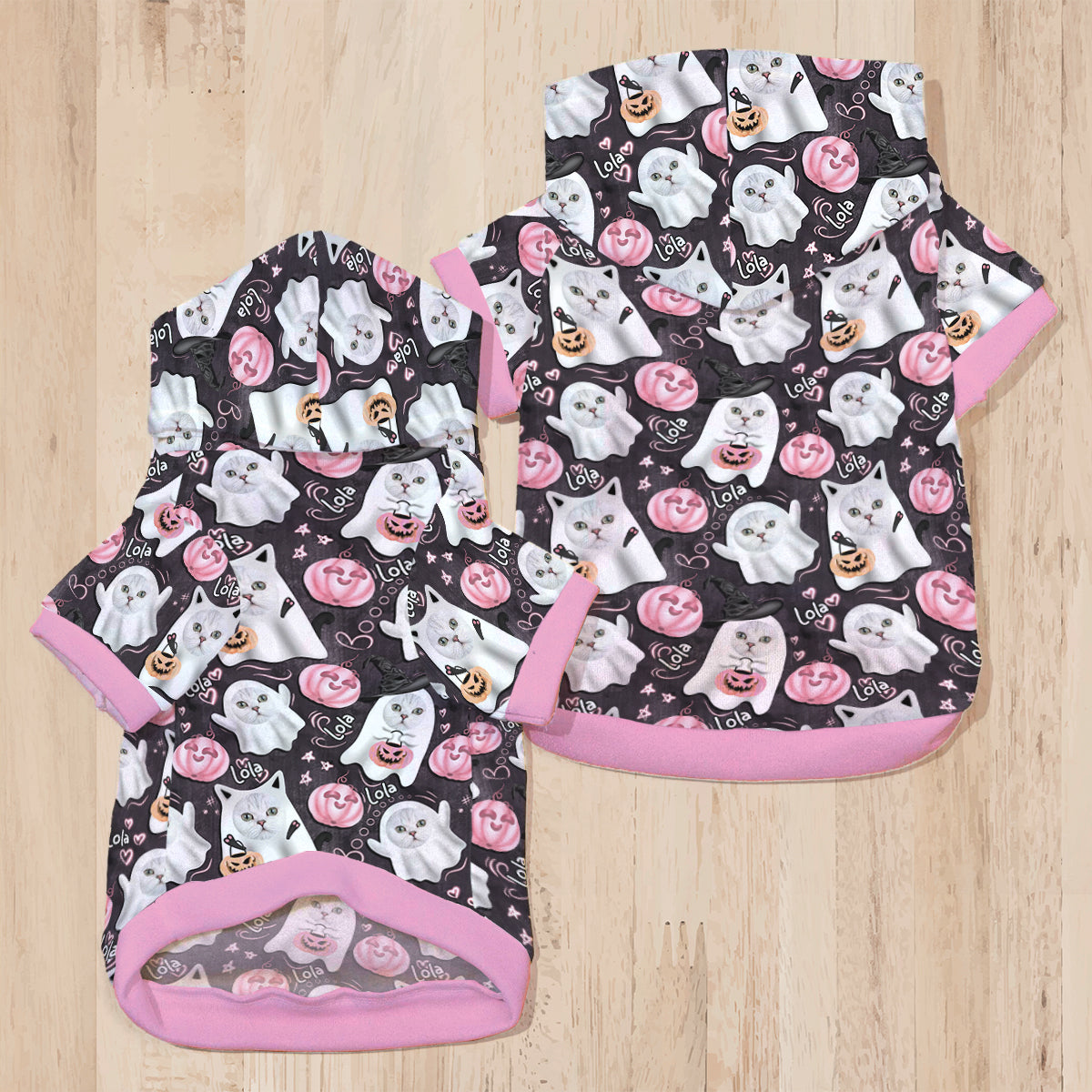 Sweat à capuche personnalisé pour chien et chat fantôme mignon d'Halloween