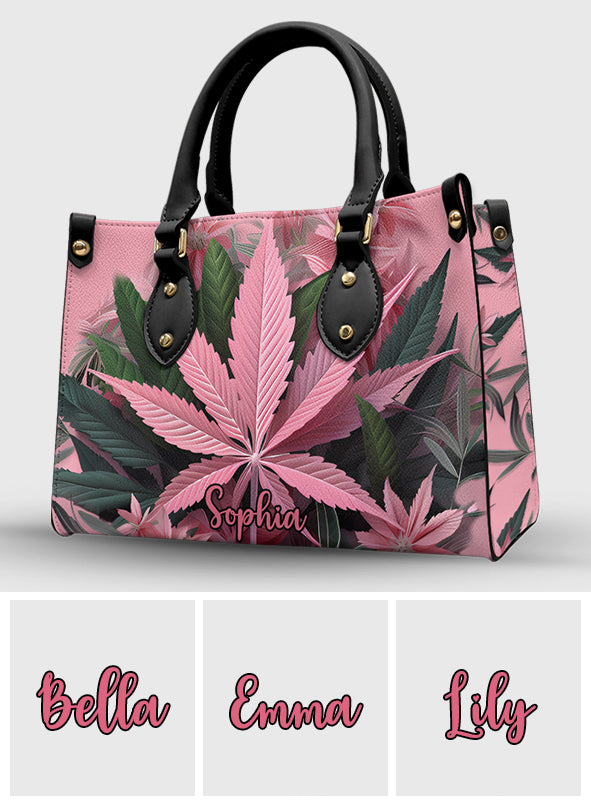 Sac à main en cuir rose « Stoner Chick » personnalisé