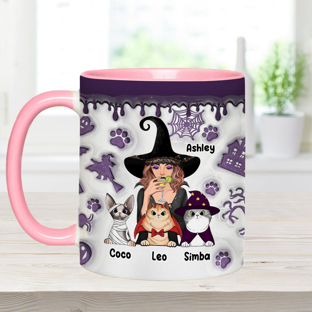 Crazy Cat Witch - Personalized Witch Accent Mug