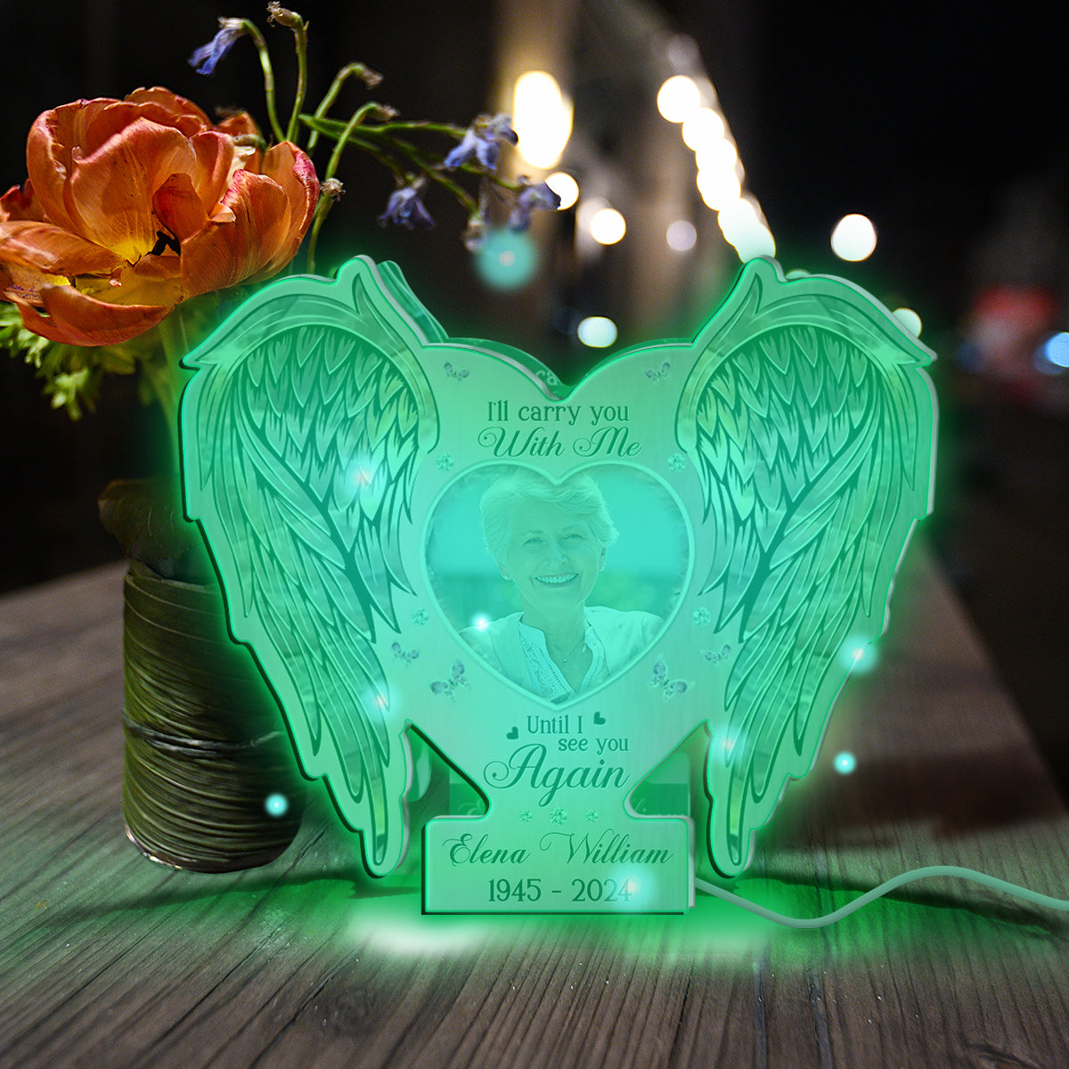 Memorial Wings Your Wings Were Ready But My Heart Was Not - Personalized Memorial Mirror Light