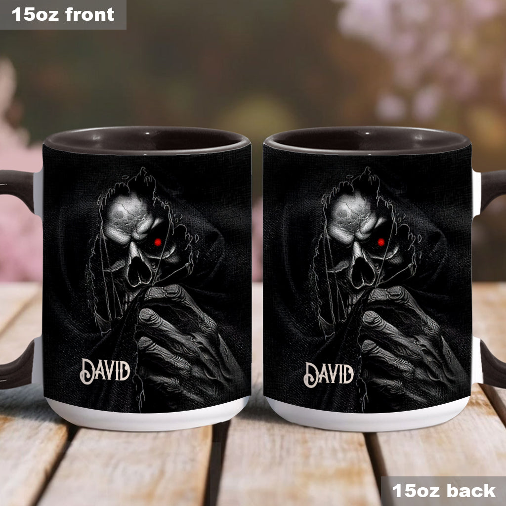 Mug personnalisé « Le Visage Caché » avec motif crâne