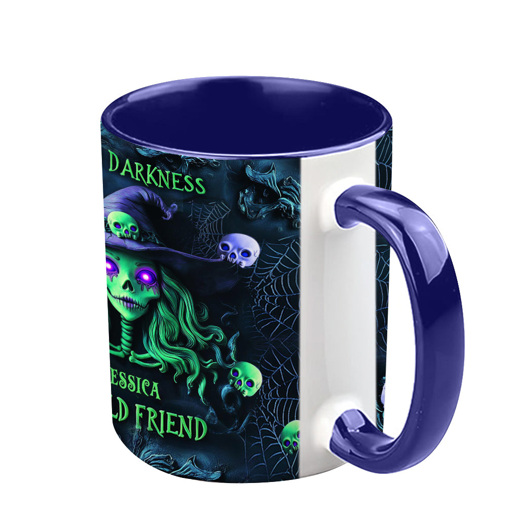 Bonjour les ténèbres, ma vieille amie - Mug personnalisé à l'effigie d'une sorcière