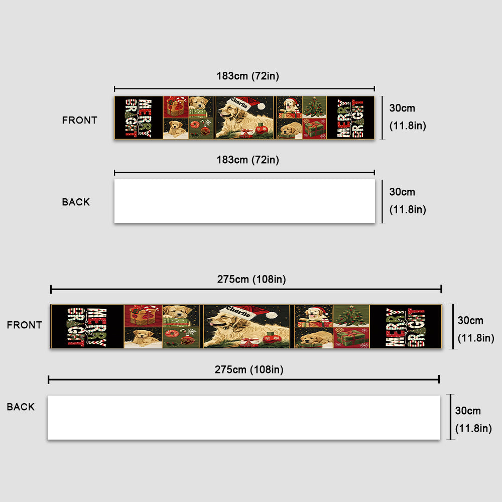 Merry & Bright - Personalized Dog Table Runner
