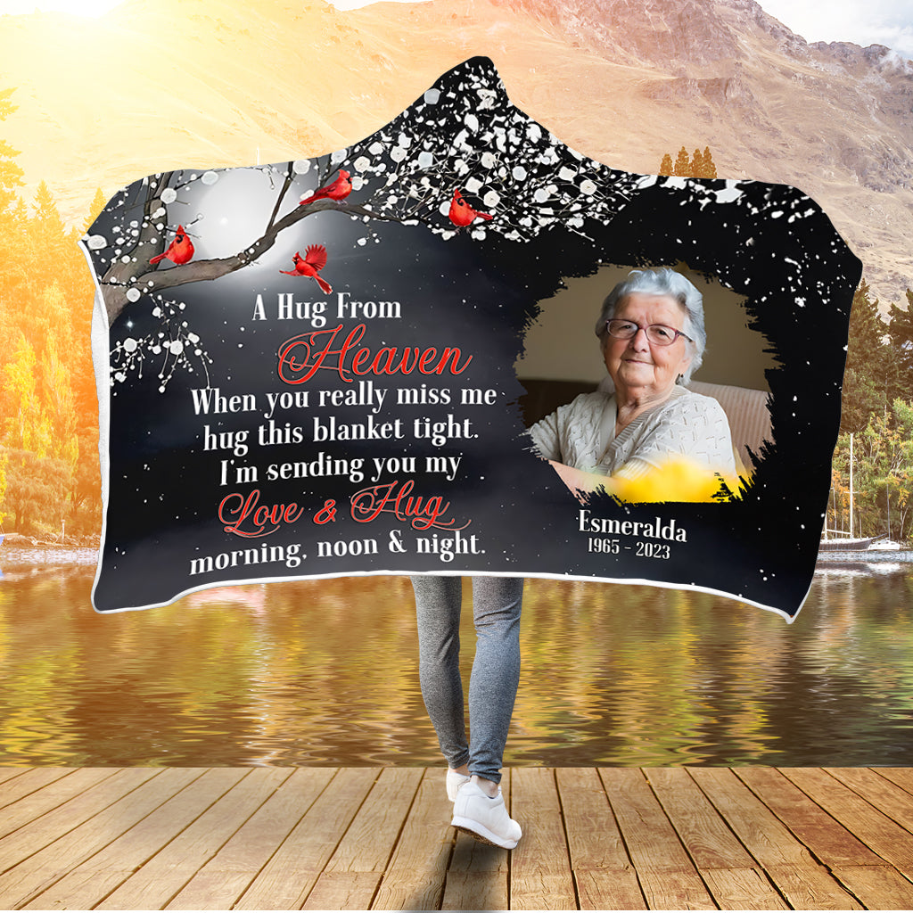 A Hug From Heaven - Personalized Memorial Hooded Blanket