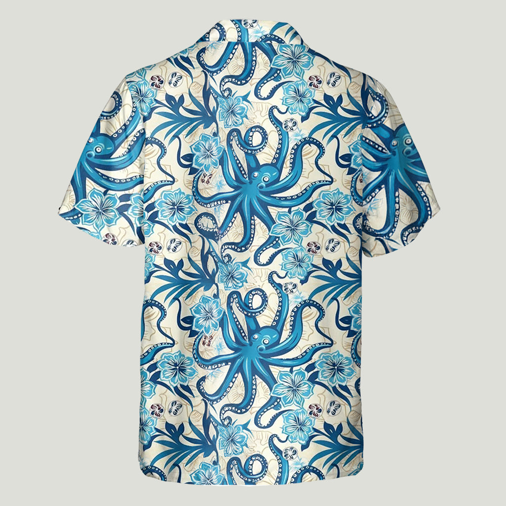 Chemise hawaïenne personnalisée « Poulpe cool » - Amoureux de la mer