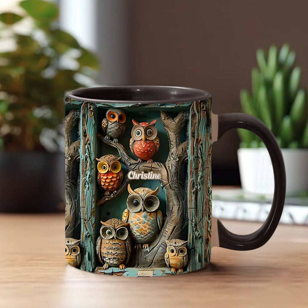 Mug personnalisé « Juste une fille qui aime les hiboux » avec motif hibou