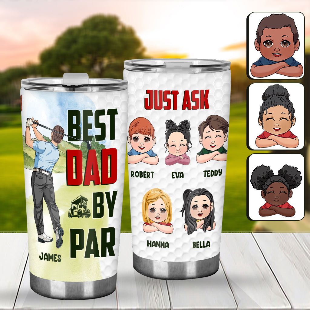 Meilleur papa par Par Any Title - Gobelet de golf personnalisé