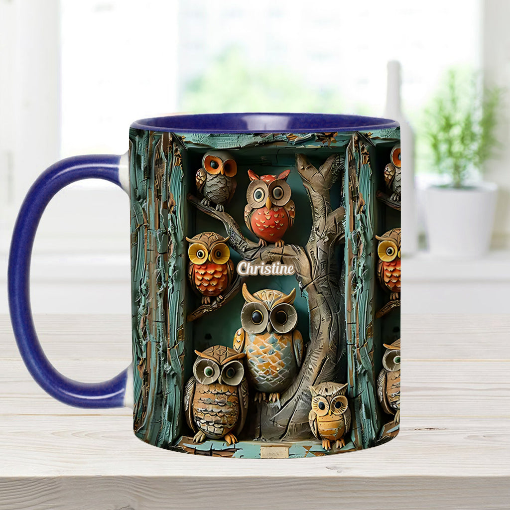 Mug personnalisé « Juste une fille qui aime les hiboux » avec motif hibou