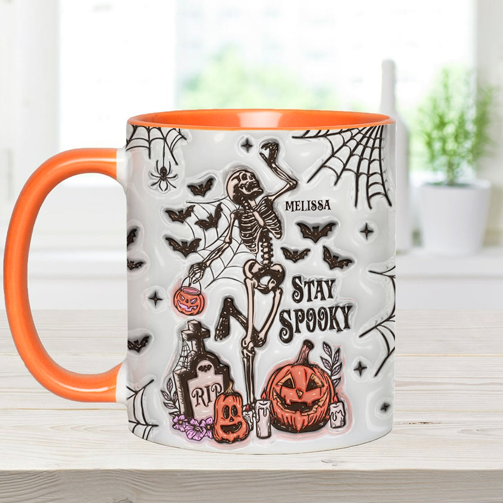 Restez effrayant - Mug personnalisé à motif crâne