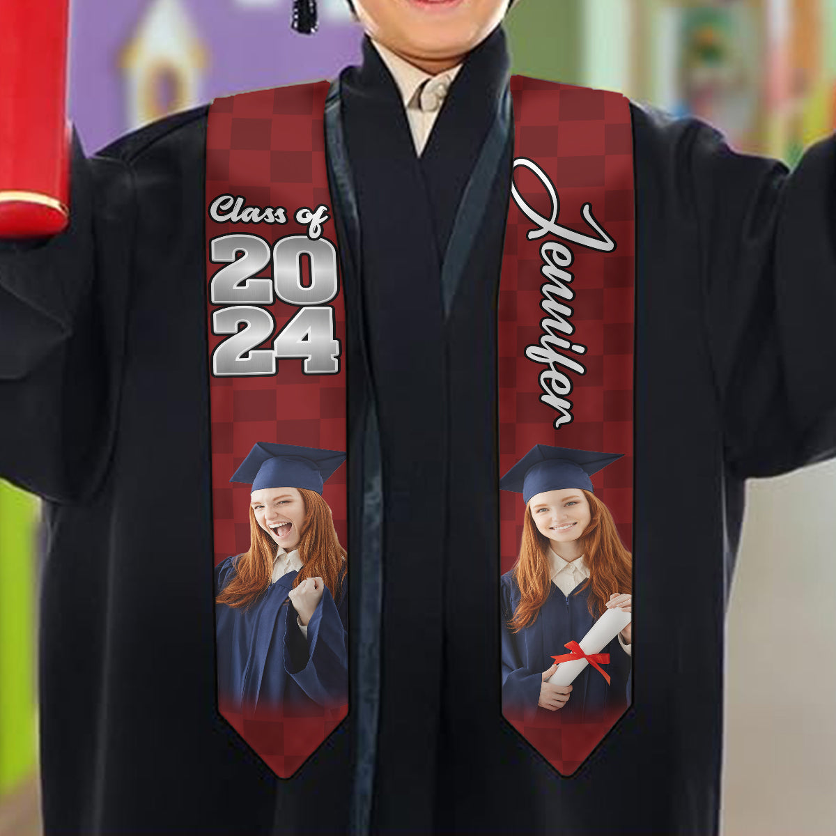 Photo Custom Graduation Stole Sash - Personalized Graduation Graduation Stole