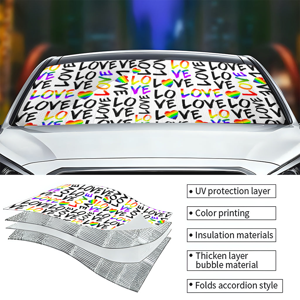 L'amour est l'amour - Pare-soleil de voiture pour soutien LGBT
