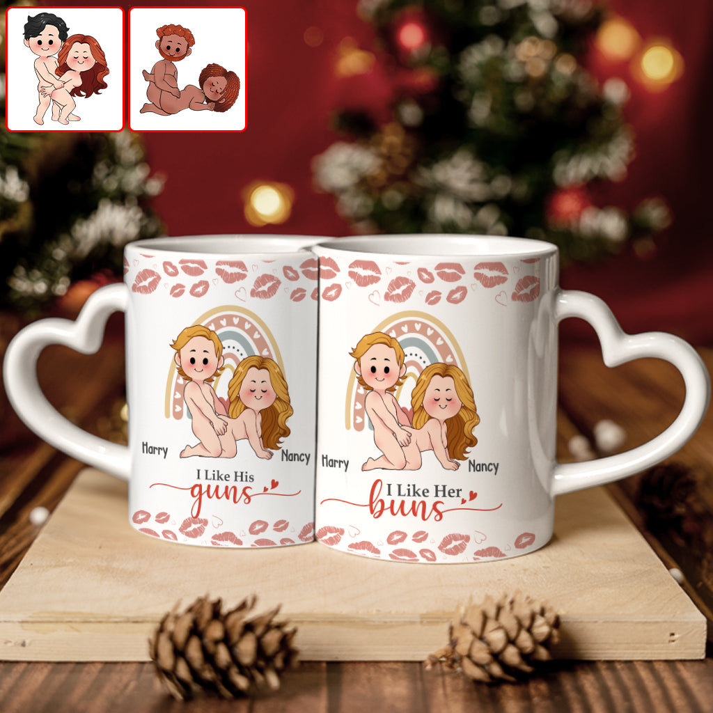 Notre endroit préféré, c'est d'être ensemble - Mug assorti personnalisé pour couple avec anse en forme de cœur