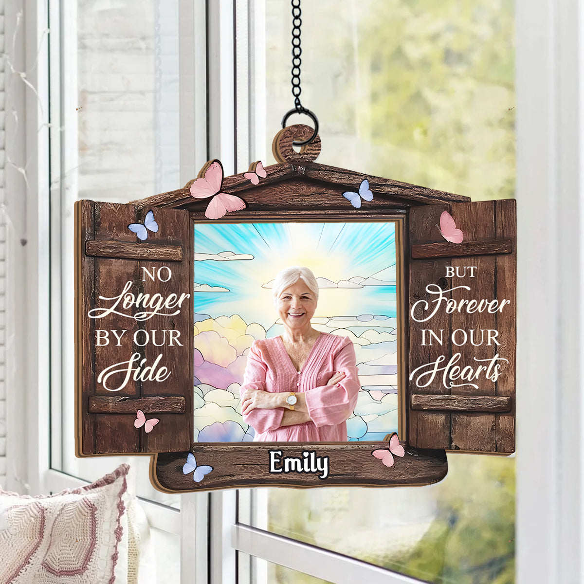 Never Forgotten - Personalized Memorial 2 Layered Window Hanging Suncatcher