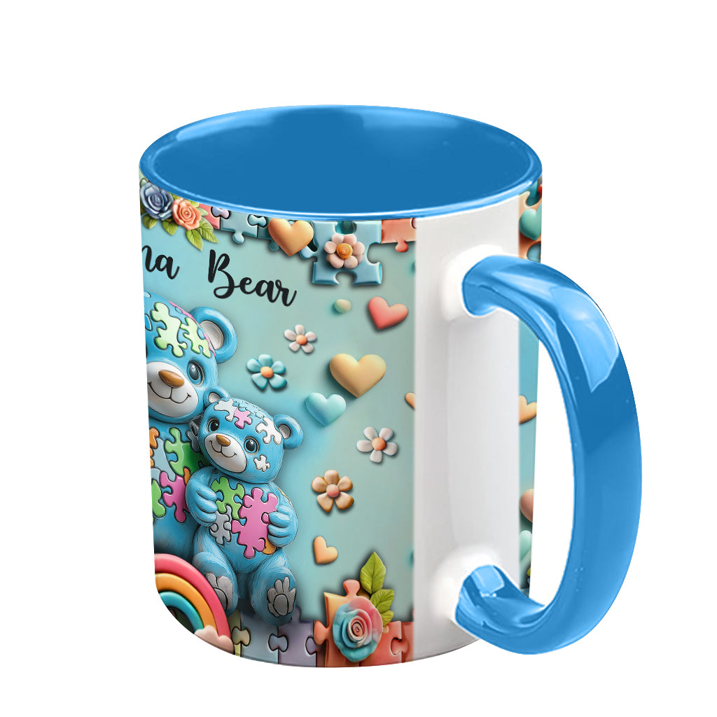 Mama Bear - Personalized Autism Awareness Accent Mug