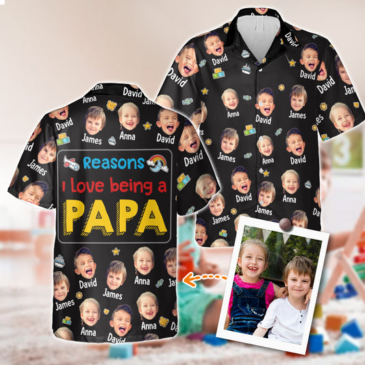 Pourquoi j'aime être grand-père - Chemise hawaïenne personnalisée pour grand-père