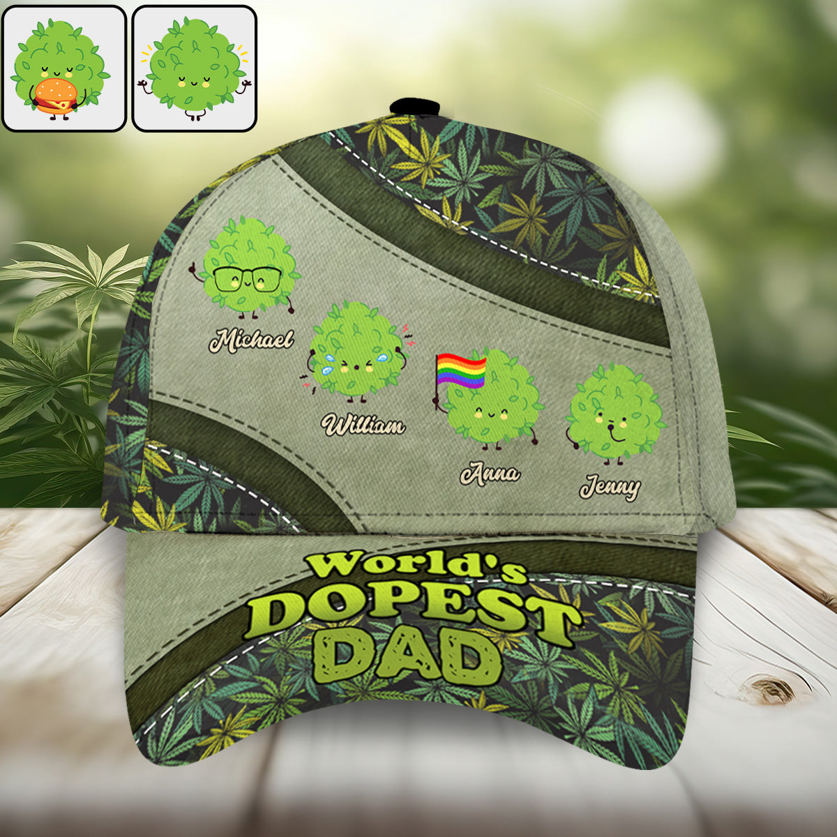 Dopest Dad Marijuana Daddy - Personalized Father Classic Cap