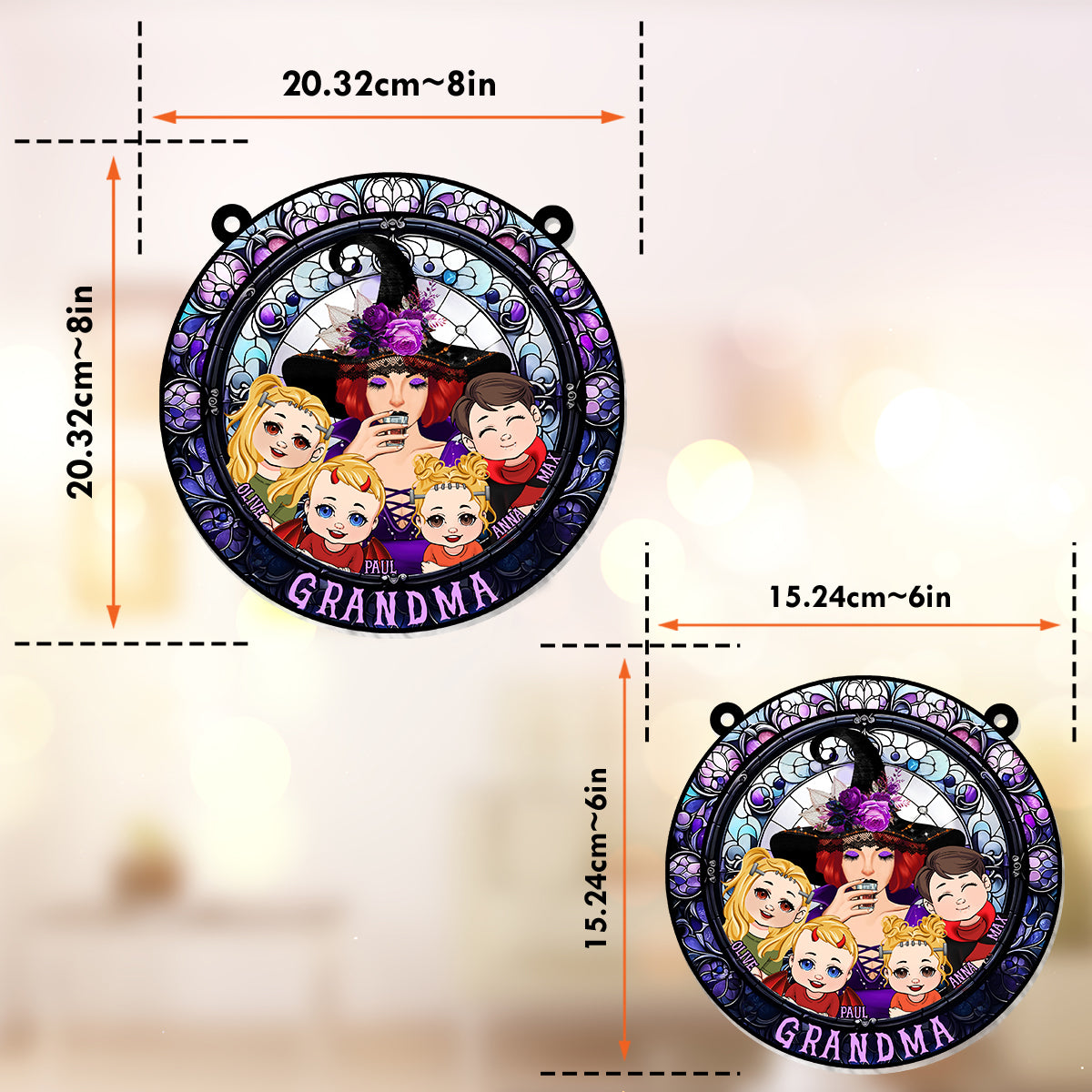 Grand-mère - Décoration attrape-soleil personnalisée à suspendre à la fenêtre « Grand-mère » 