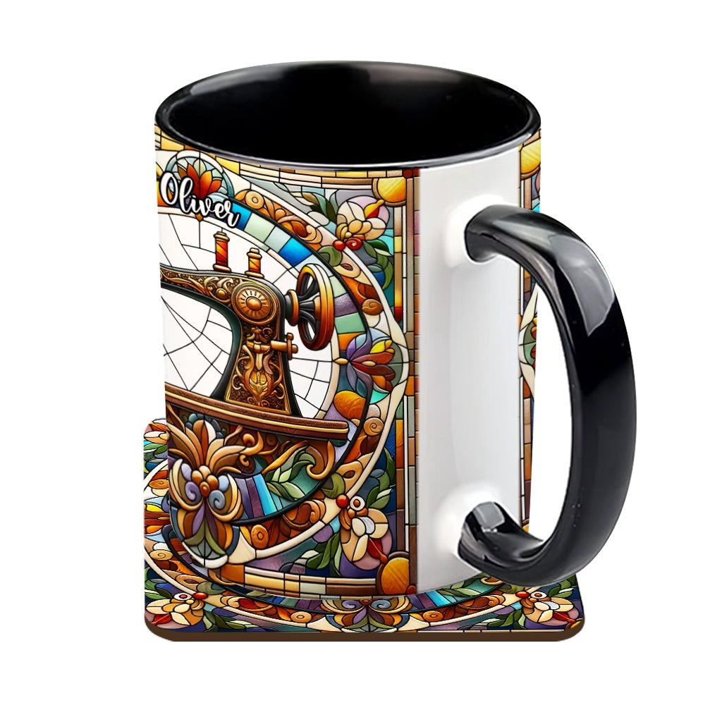 Mug personnalisé « Machine à coudre colorée » - Motif couture