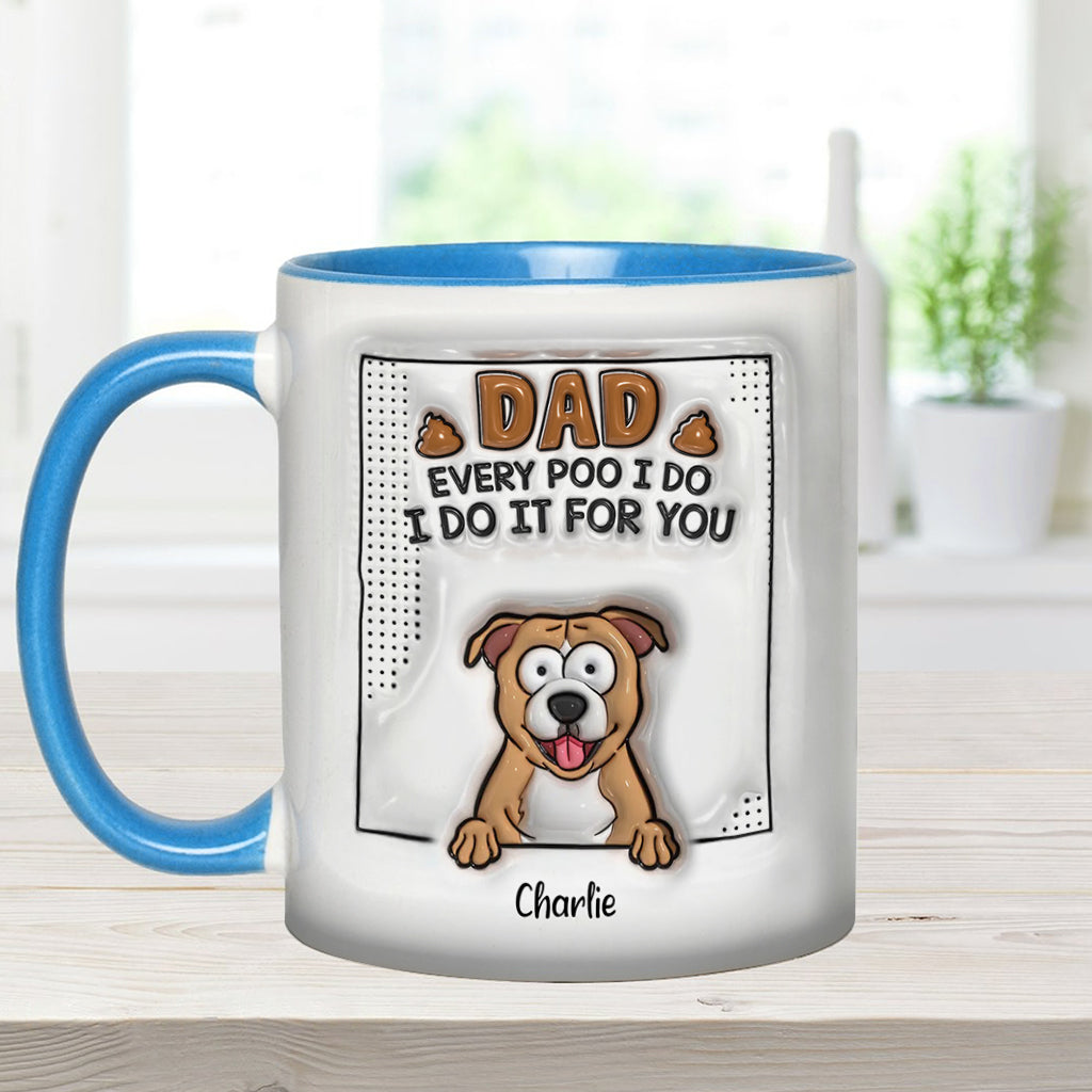 Mug personnalisé « Papa, à chaque fois que je fais caca » avec motif chien