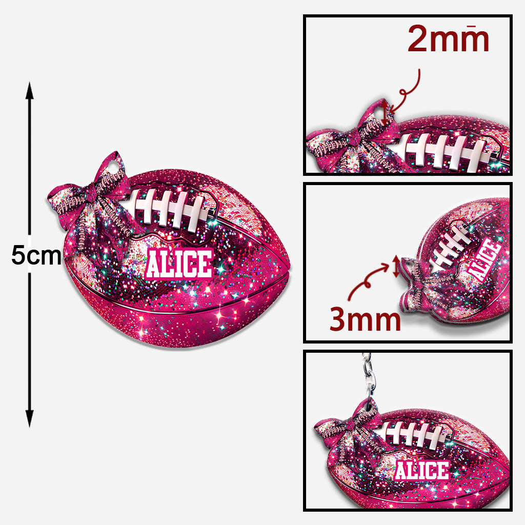 In Octorber We Watch - Personalized Football Keychain