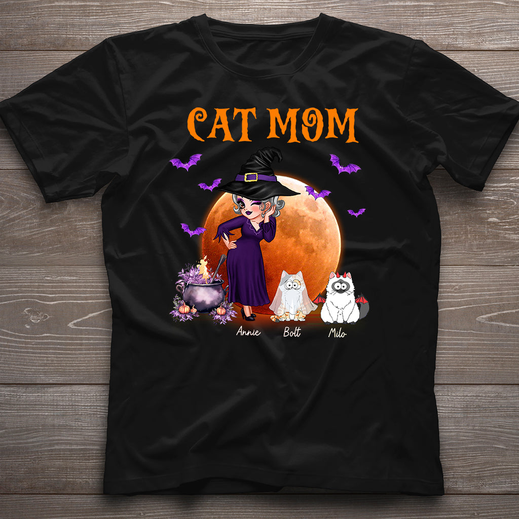 T-shirt et sweat à capuche personnalisés « Maman Chat Sorcière » - T-shirt et sweat à capuche personnalisés pour chats