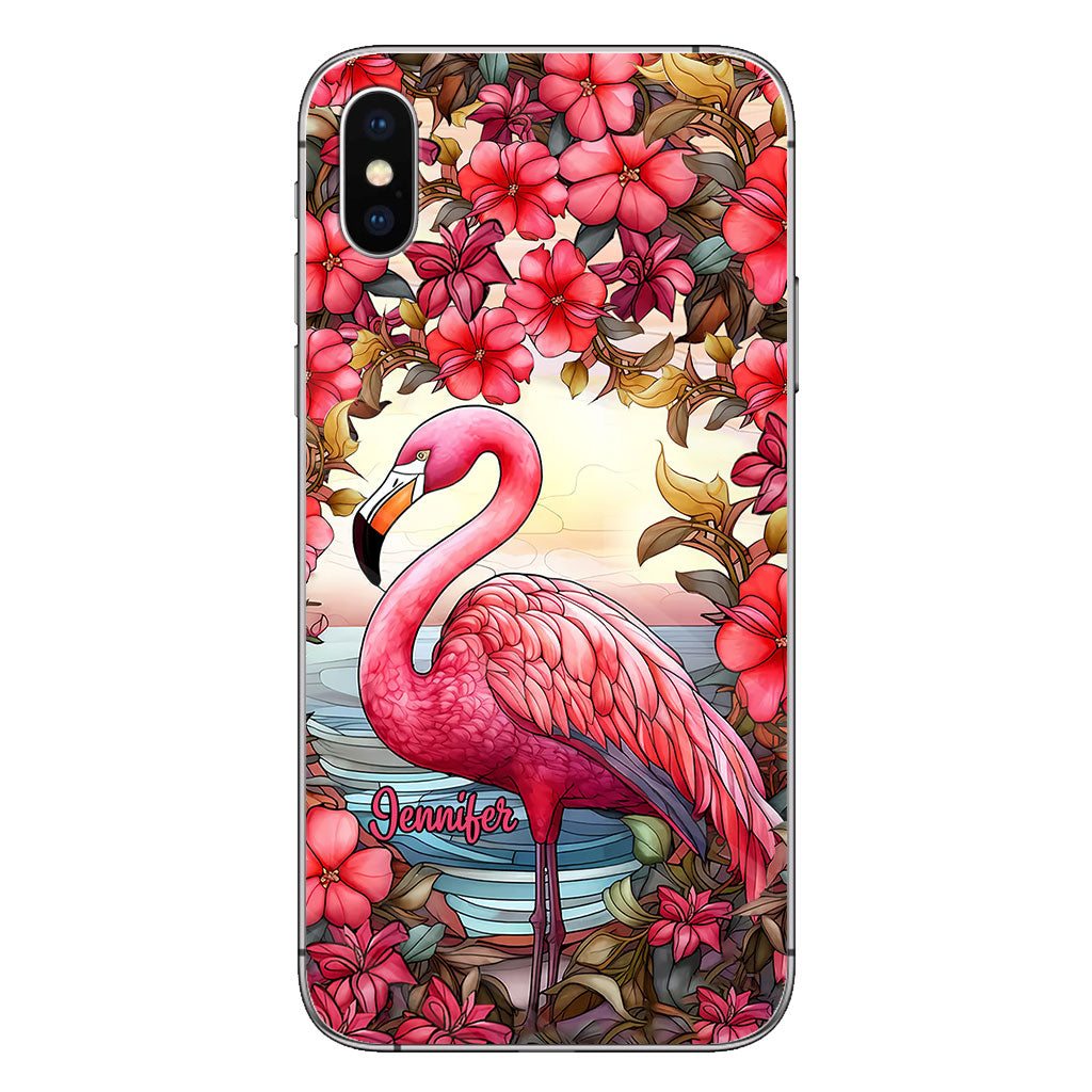 Coque de téléphone personnalisée flamant rose « J’adore les flamants roses »