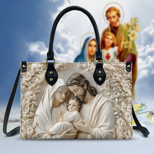 Sac à main chrétien en cuir La Sainte Famille