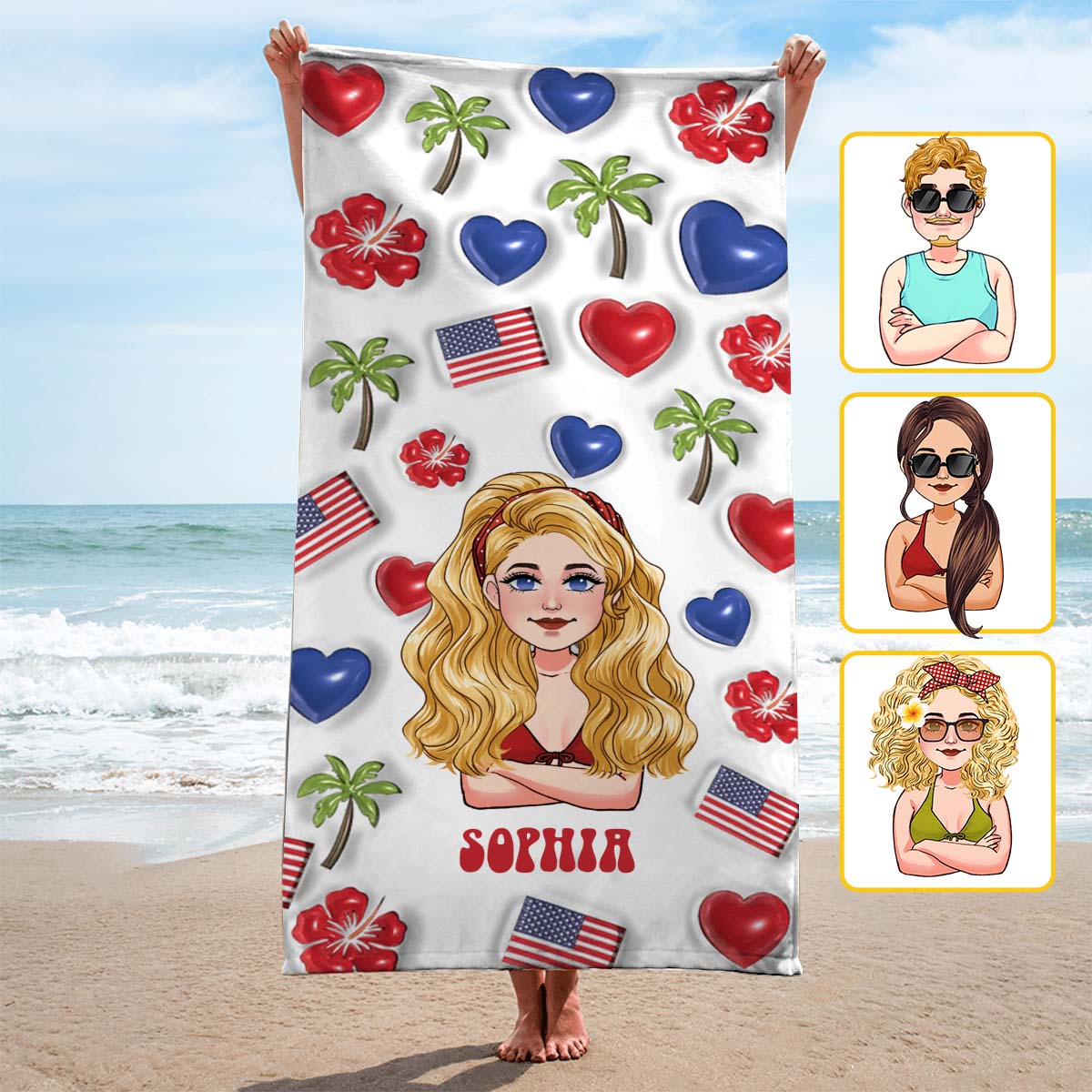 La vie est plus belle à la plage - Serviette de plage personnalisée pour les amoureux de la mer