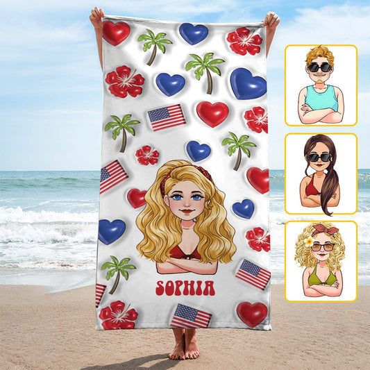 La vie est plus belle à la plage - Serviette de plage personnalisée pour les amoureux de la mer