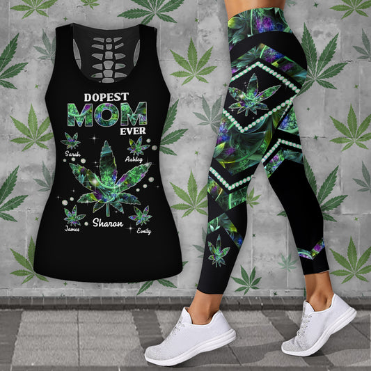 Dopest Mom Ever - Personalized Mother Hollow Tank Top and Leggings