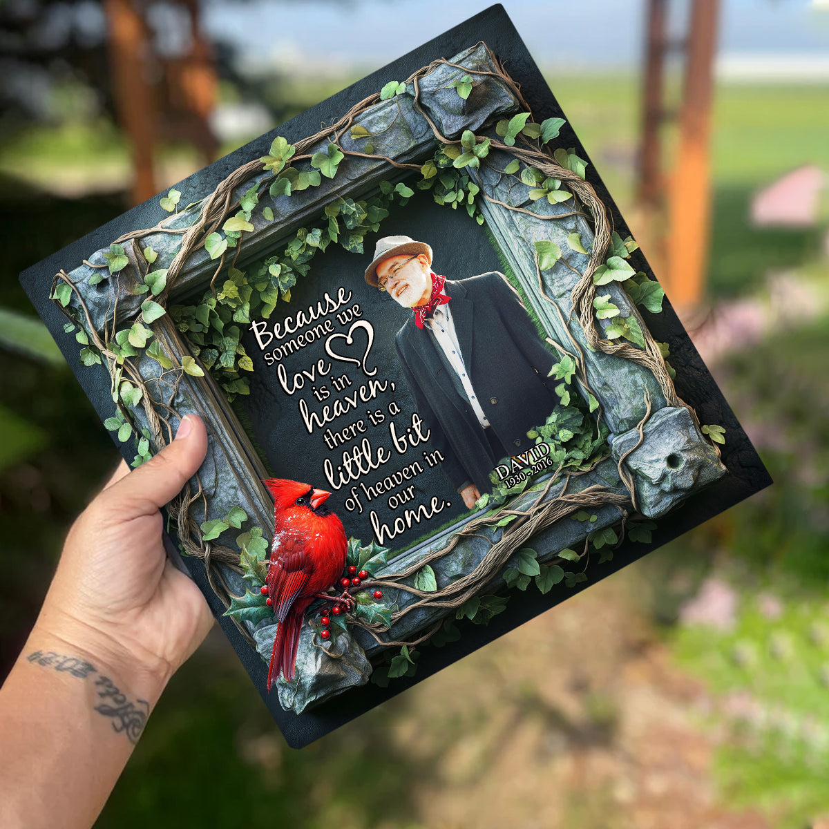 Tu m'as laissé de beaux souvenirs - Pierre commémorative carrée personnalisée